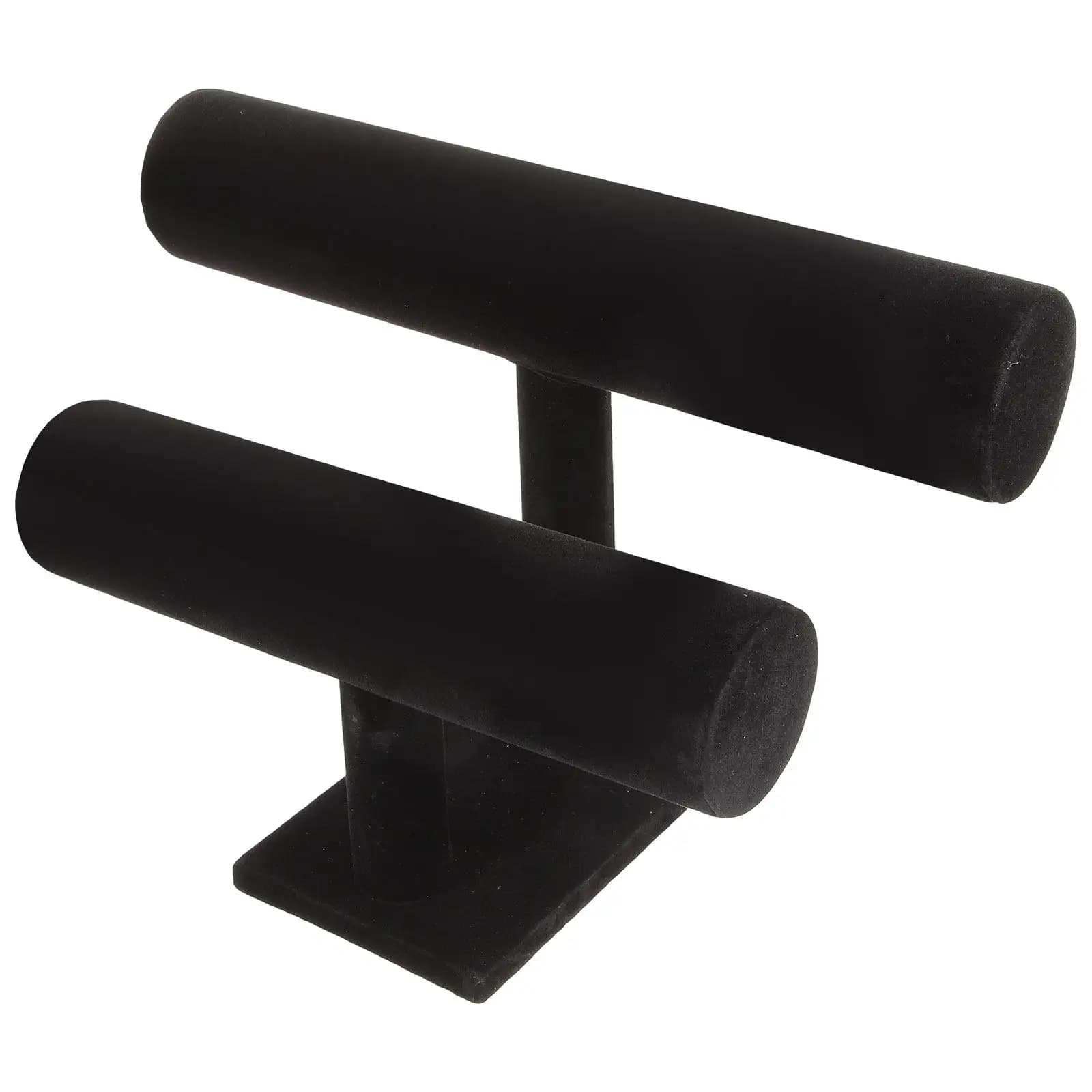 Detachable Two Tier Hand Chain Stand Simple Black Bracelet Holder Jewelry Organizer Display Rack for Bangles Bracelets