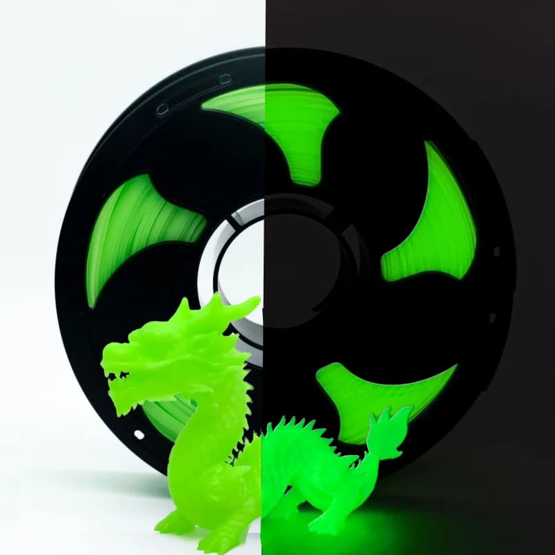 Glow-in-the-Dark Green PLA 3D Printer Filament, 1.75mm, 1KG Spool