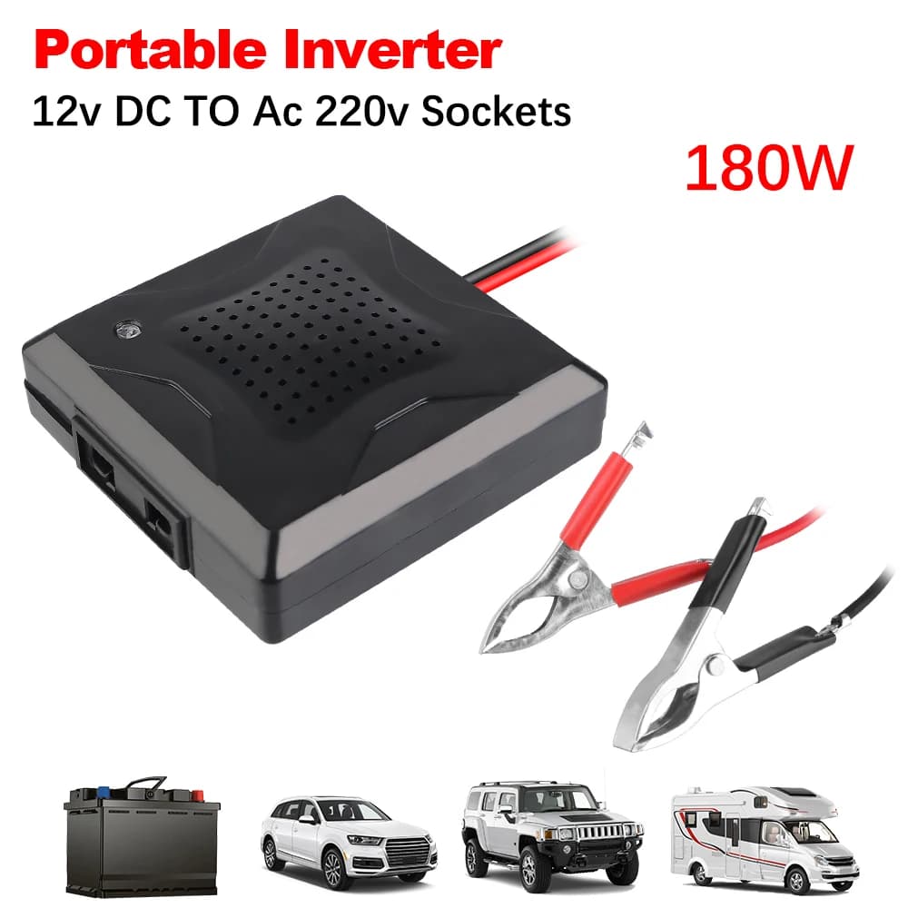 180W Per Uso Domestico Inverter DC 12V A AC 220V Batteria di Accumulo Convertitore Presa di Uscita EU/US Spina Porta Adattatore di Alimentazione Inverter Per Auto