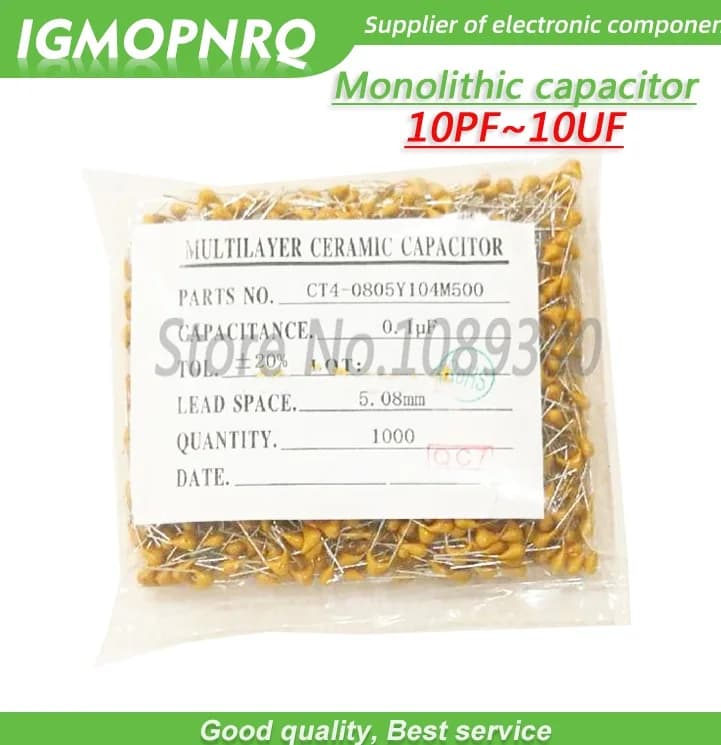1000Pcs 50V monolithic ceramic capacitor 10PF ~ 10UF 22PF 33NF 220NF 1NF 1UF 2.2UF 100NF 330NF 0.1UF 102 104 105 106 103 473 331