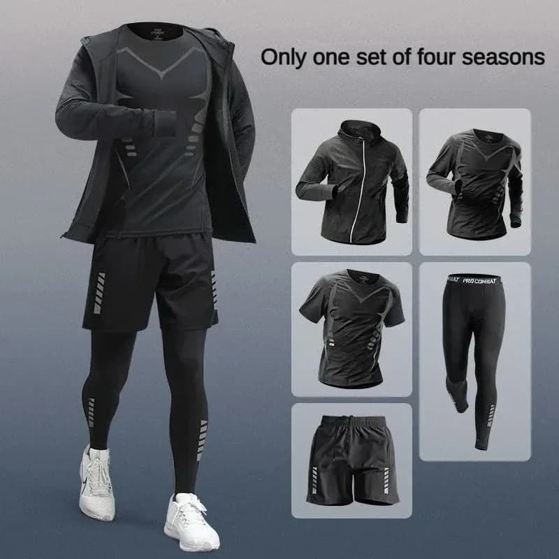 Set di protezione solare traspirante ad asciugatura rapida da uomo, 3-5 pezzi, adatto per maratona, ciclismo e allenamento sportivo completo