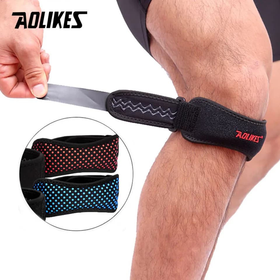 AOLIKES 1 pz ginocchiera rotula-supporto ginocchio e sollievo dal dolore, corsa, escursionismo, basket, tendinite, cinturino regolabile rotuleo