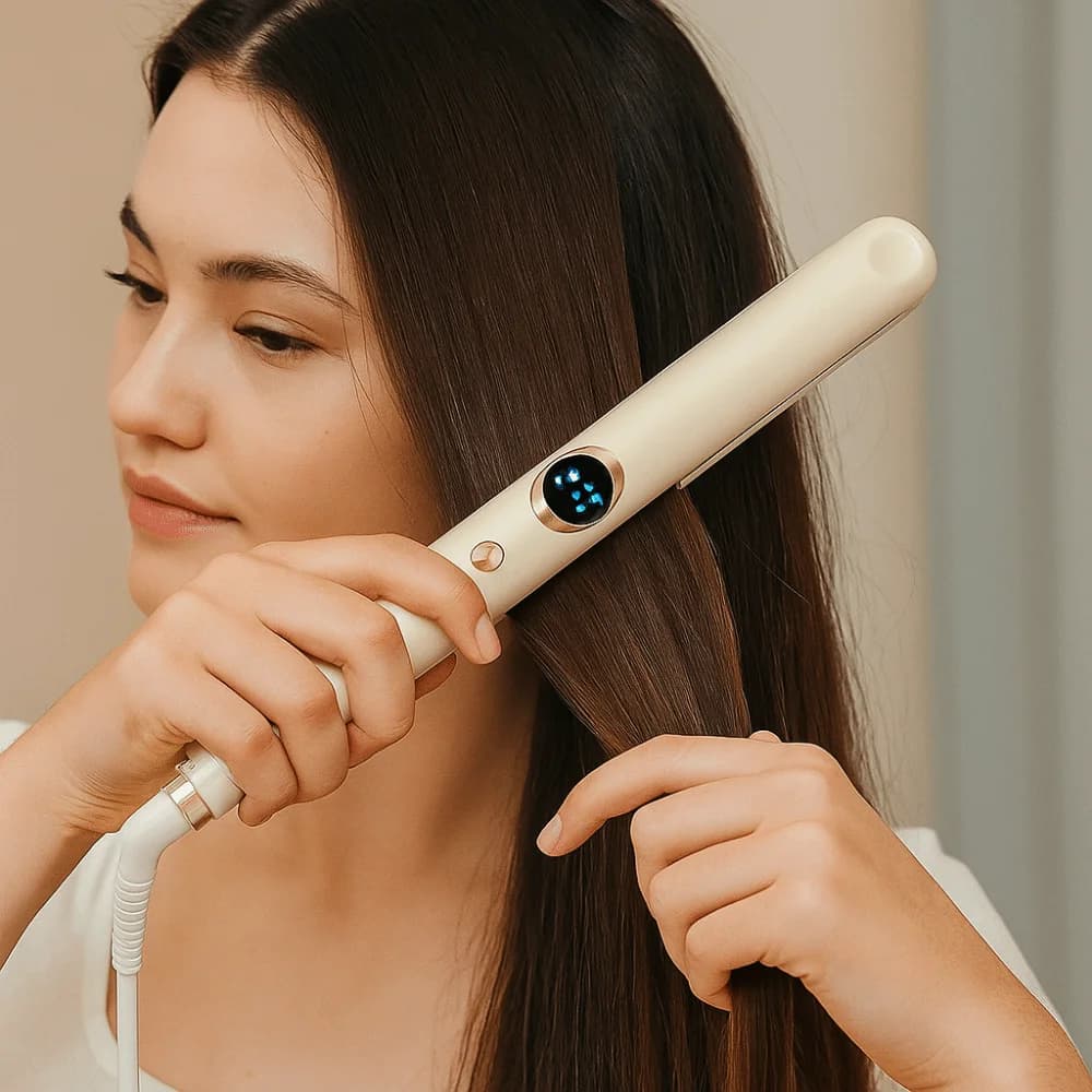 Ceramic Plates Negative Ion Straightener Quick Heating Damage Free Electric Hair Straightener Dual Use