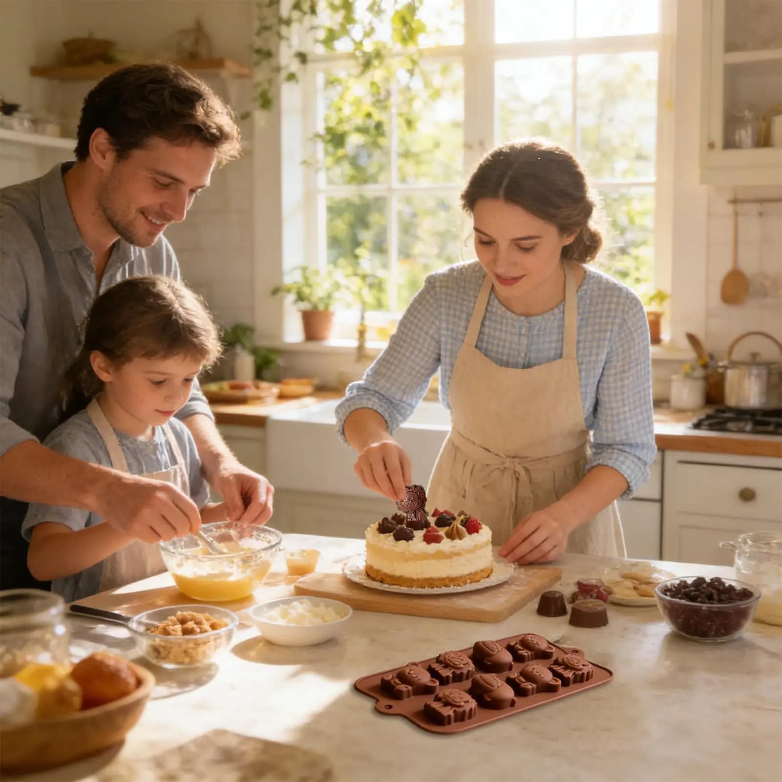 Stampo per cioccolato da 6 pezzi, riutilizzabile, per artigianato, stampo per caramelle, gelatine, dolci, gelatine, pasticceria, sapone