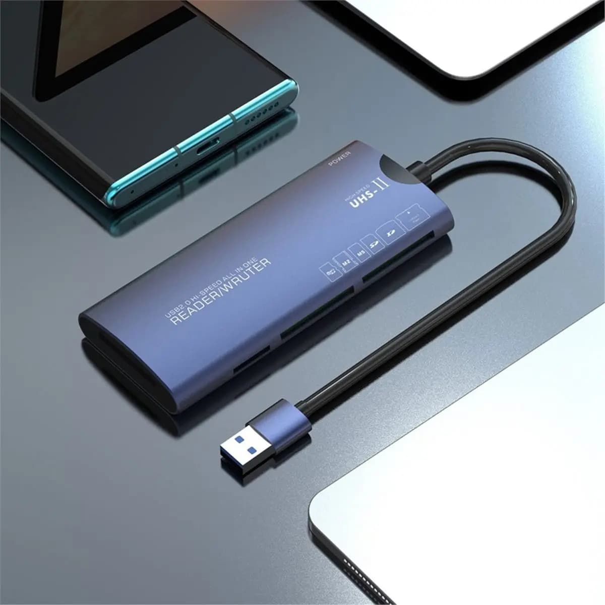 computer 6 in 1 USB Multifunctional Reader SD/TF/XD/CF/M2 Memory Card Adapter for Cameras Computers High-Speed Data Transfer