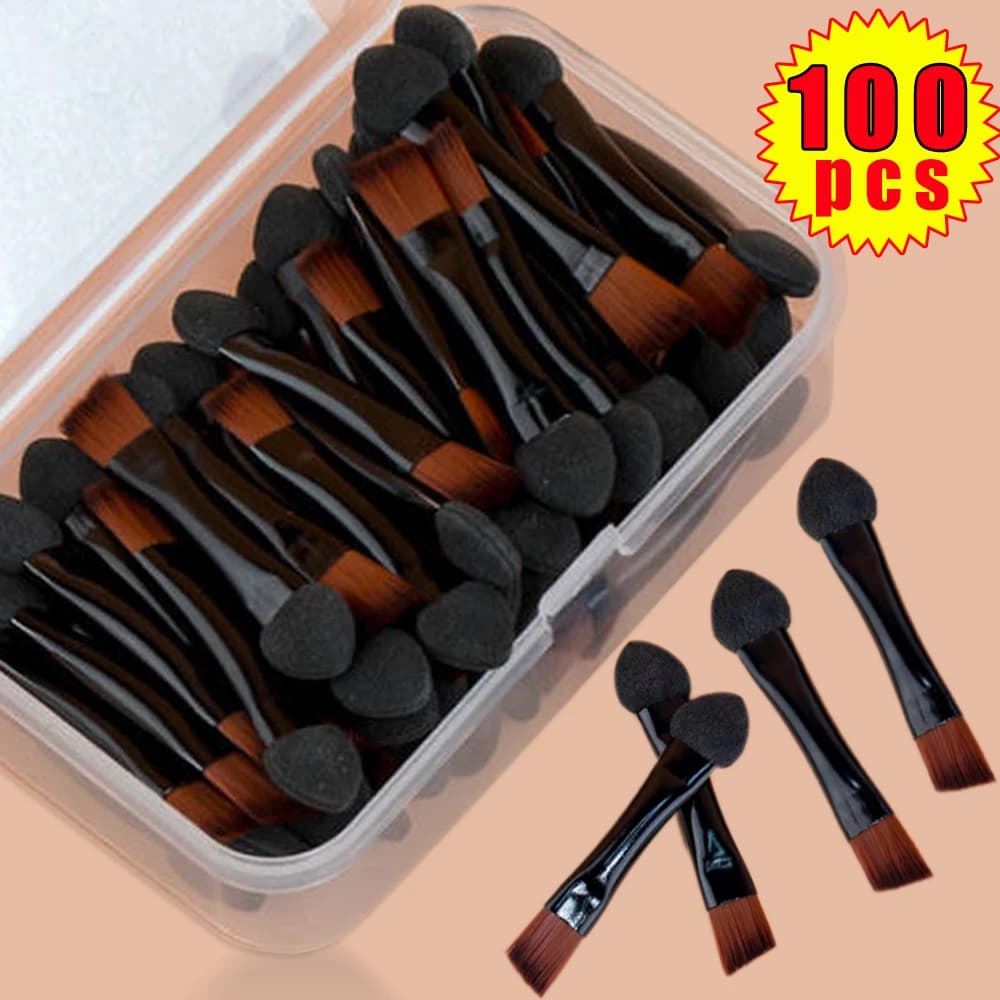 Double Head Makeup Brushes Angled Eyeliner Head Portable Sponge Brushes Umbrella Brushes Dry and Wet Use