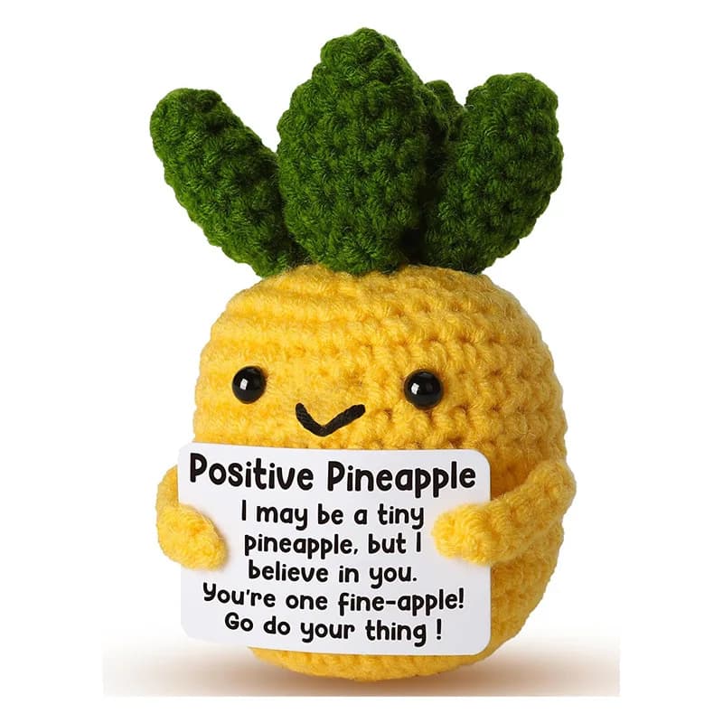 Bambola in Tessuto da Collezione per Decorazioni per Feste, Adorabile Ornamento Motivazionale a Forma di Ananas Fatto a Mano all'Uncinetto con Energia Positiva