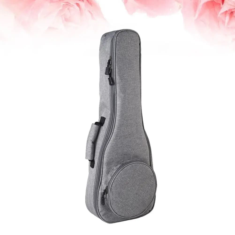 Thickened 23-Inch Canvas Ukulele Bag Waterproof Portable Backpack Musical Instrument Case Light Grey Ukulele Package Guitar Bag