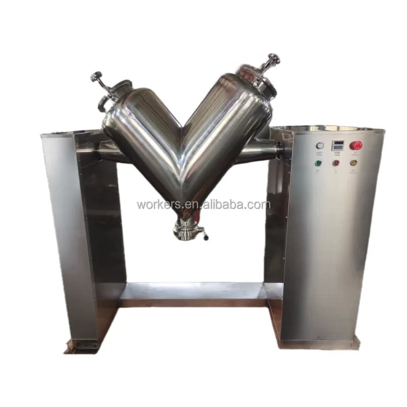 Industrial Stainless Steel Mixer for Protein, Collagen, Kava, Spices, Seasonings, Food Powders, V Mixer