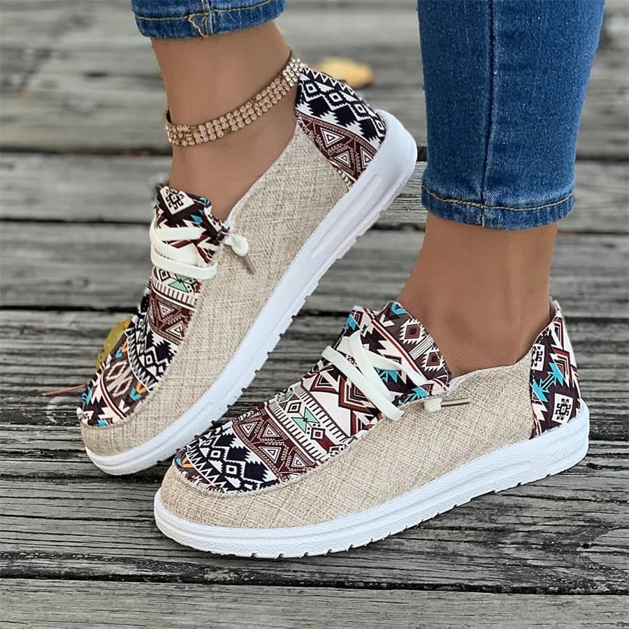 Scarpe da passeggio con punta tonda da donna nuove alla moda primaverile e autunnale, abbinate ai colori, casual, comode, con bocca superficiale, suola spessa