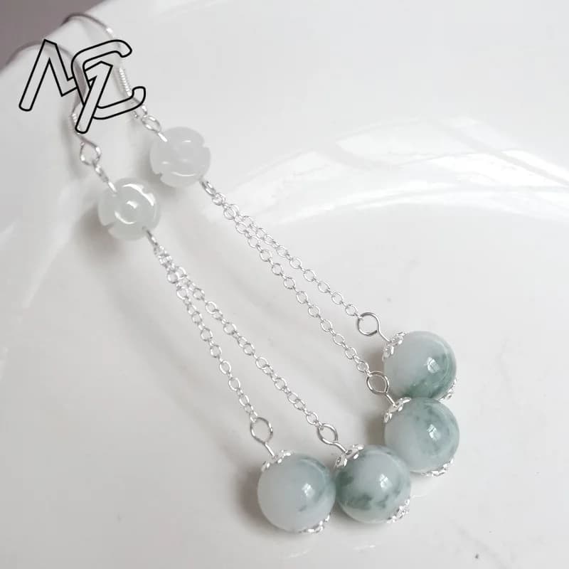925 argento smeraldo naturale fiori galleggianti 10mm perline orecchini originali fai da te a mano accessori gioielli da donna amuleto regali
