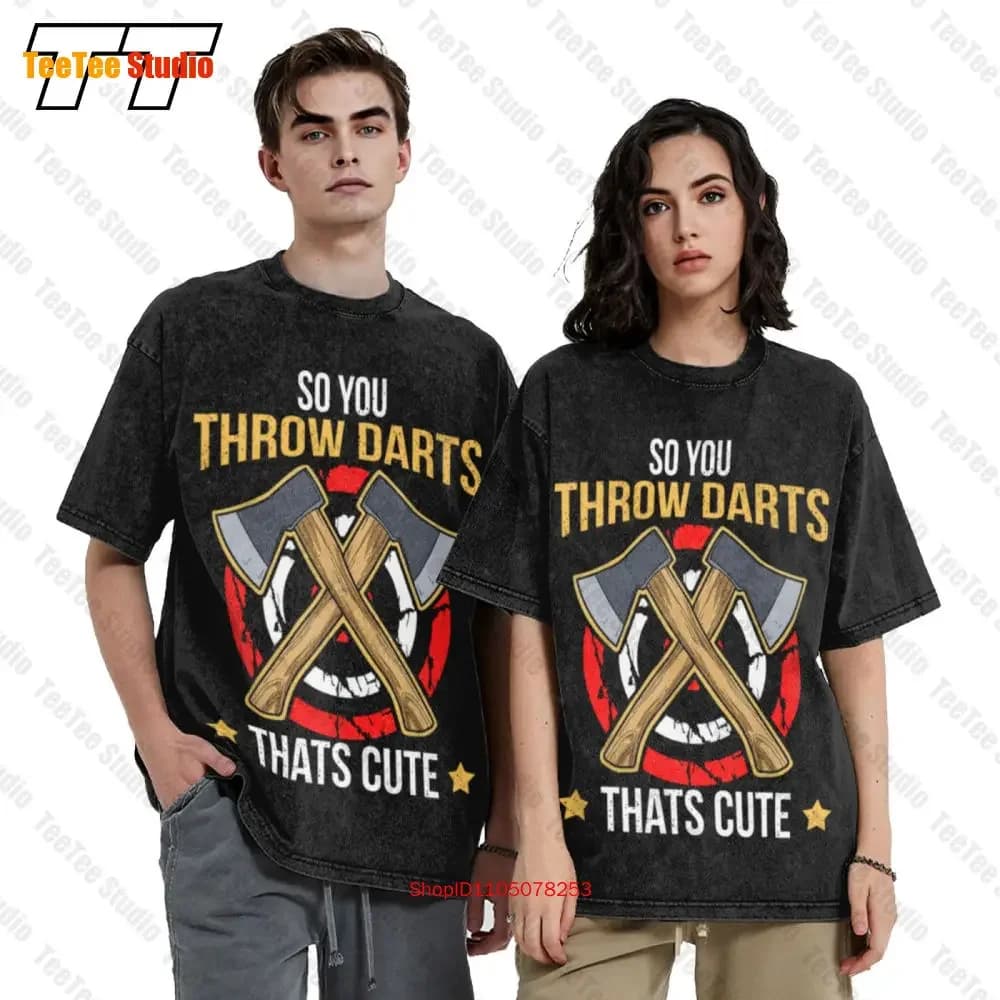 Axe Throwing Hatchet Lumberjack Hobby Darts Vintage Golf Wear T-Shirt 505B