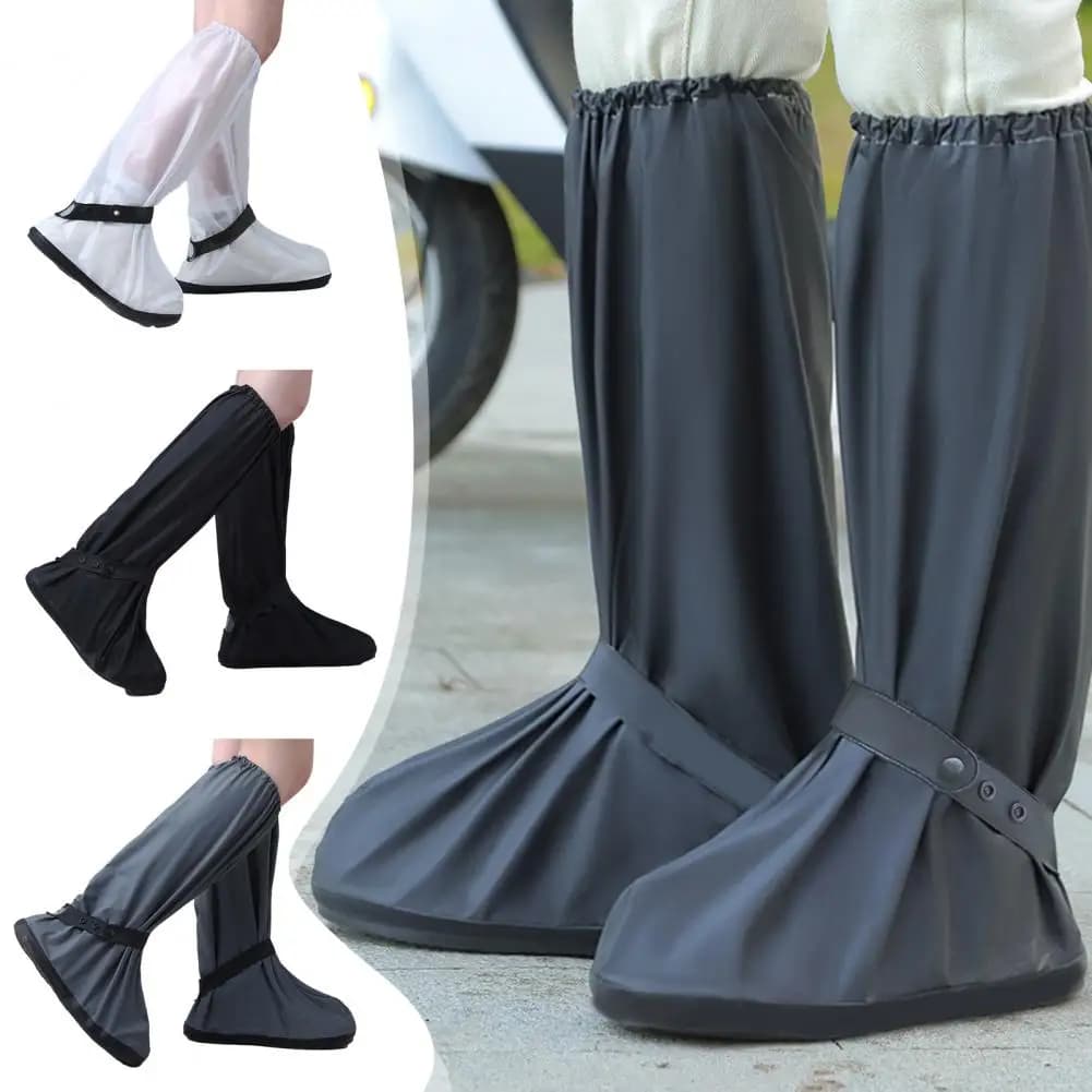 1 paio di copriscarpe antipioggia, copriscarpe impermeabili in PVC antiscivolo, resistenti alle perforazioni, ispessiti, con fascia elastica regolabile