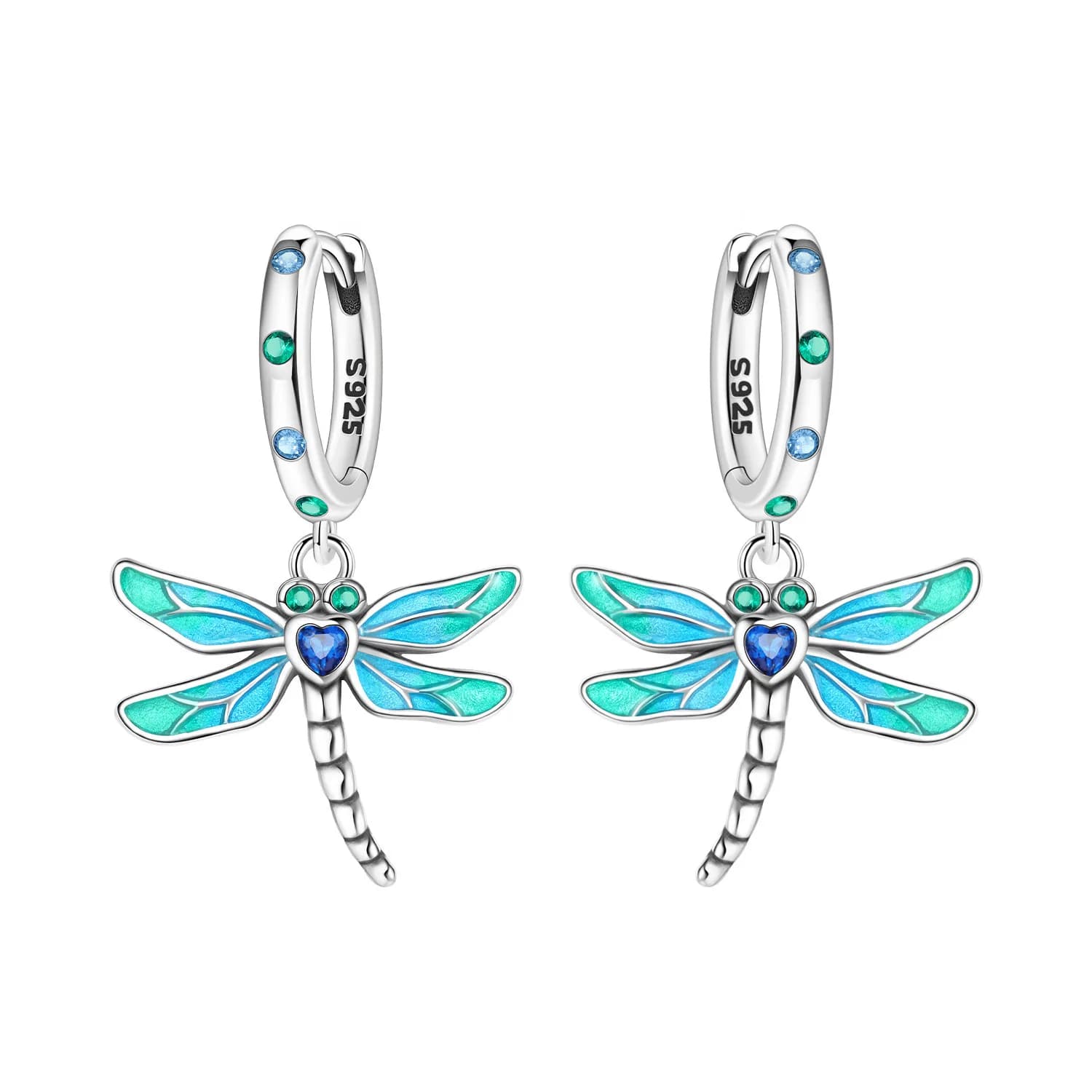 Orstarry 925 Sterling Silver Gradient Dragonfly Insect Earrings Original Jewelry Drop Earrings Jewelry Party Anniversary Gifts