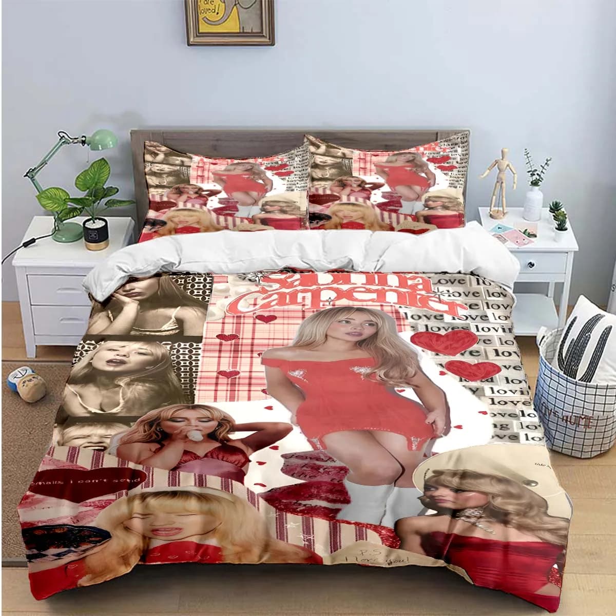 Set di biancheria da letto con stampa Pop cantante femminile S-safrost Set di forniture per il letto squisito Set copripiumino Set di biancheria da letto regalo di lusso