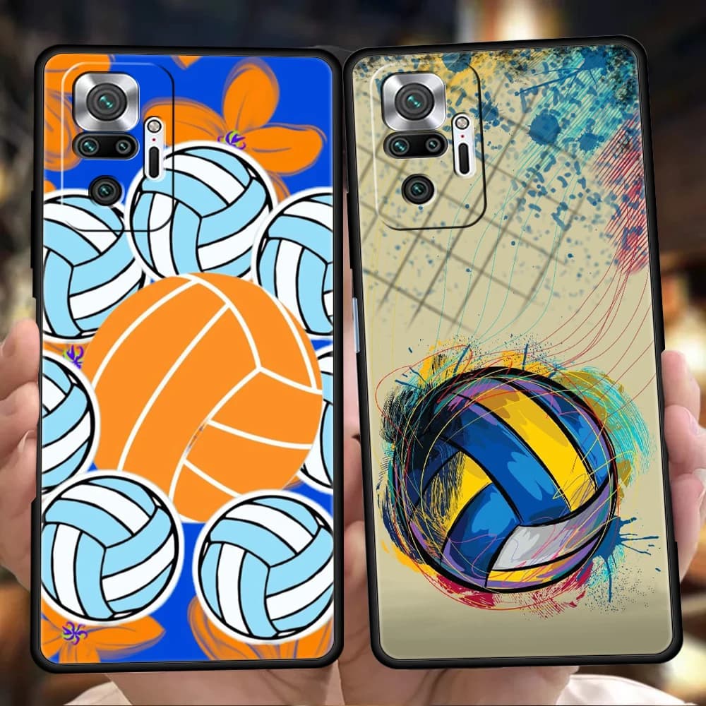 Cover for Phone Painted with Pattern Volleyball for Redmi 14C 13C Notes 14 13 12 11 10 Pro Plus K40 K50 Pro Plus 5G, Soft Case in TPU