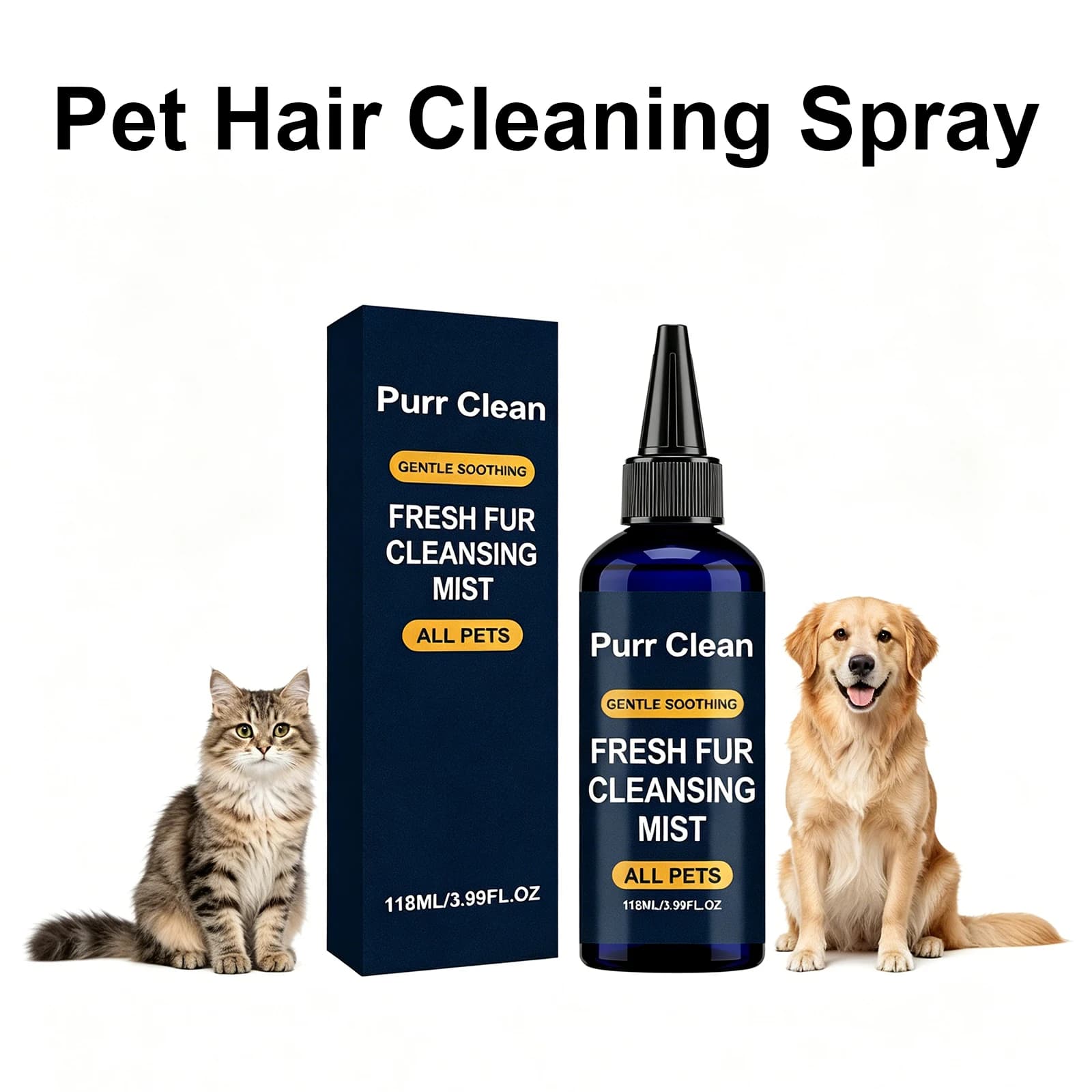 Spray detergente per peli di animali domestici per cani e gatti, spray balsamo anti-crespo, lenitivo, deodorante, per peli freschi, shampoo a secco senza risciacquo, per la cura del pelo.