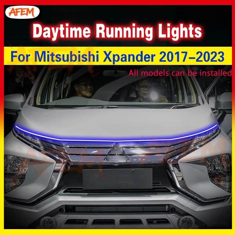 1PCS LED DRL Daytime Running Lights Daylight Waterproof Flexible Fog Head Lamp Ambient Lights For Mitsubishi Xpander 2017-2023