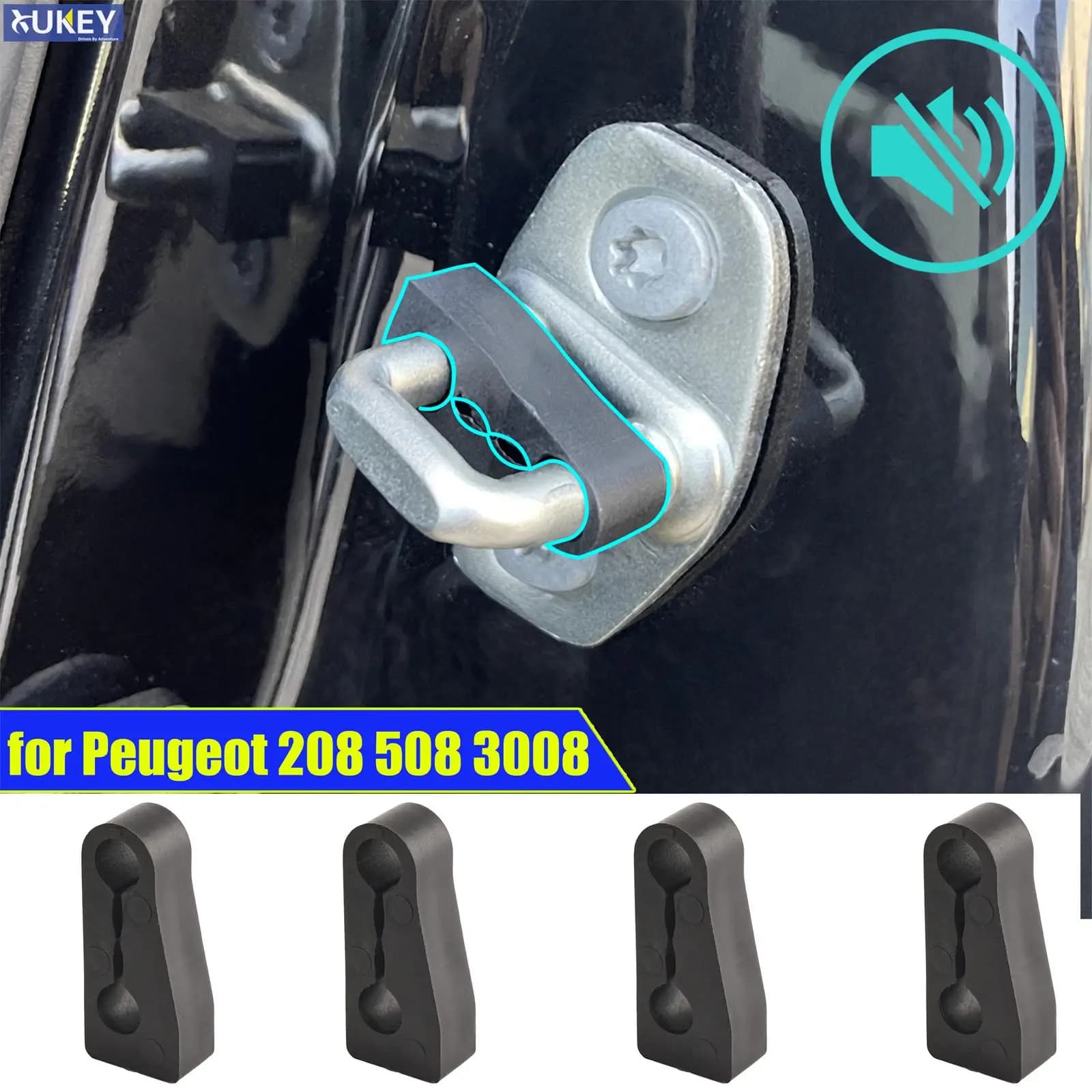 Serratura della porta Buffer Ammortizzatore Per Peugeot 208 308 508 2008 3008 5008 Partner Isolamento Sordo Creaking Rumore Guarnizione Tappo Deadener