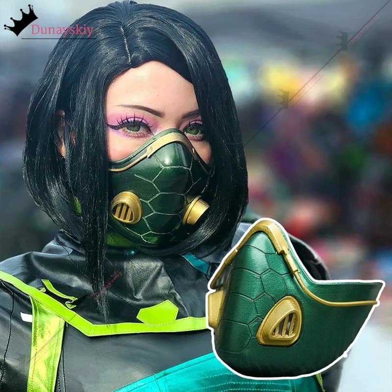 Game Valorantt Viper Snake Mask Cosplay Halloween Character Disguise Face Cover Scary Costume Accessory Anime Party RolePlay