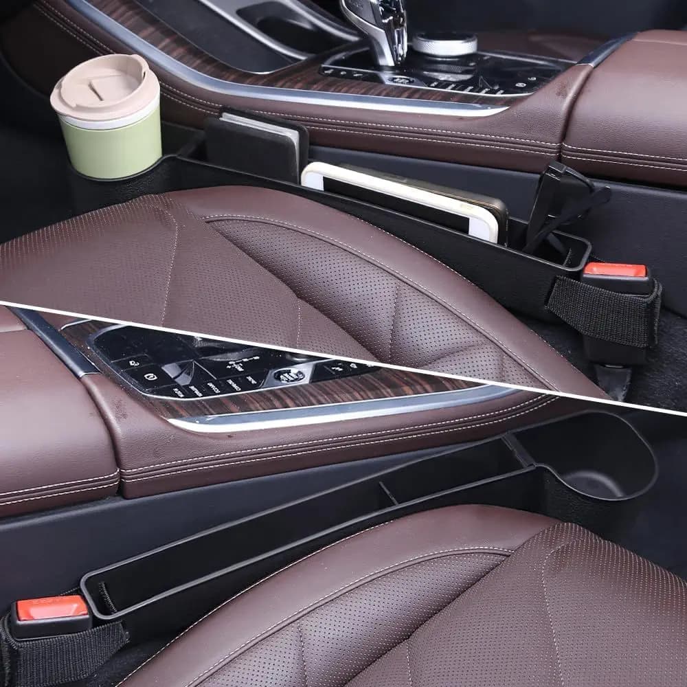 Multifunctional Seat Side Gap Filler with Cup Holder & Organizer, Gap Stopper Unit to Fill the Gap Between Seat and Console Set