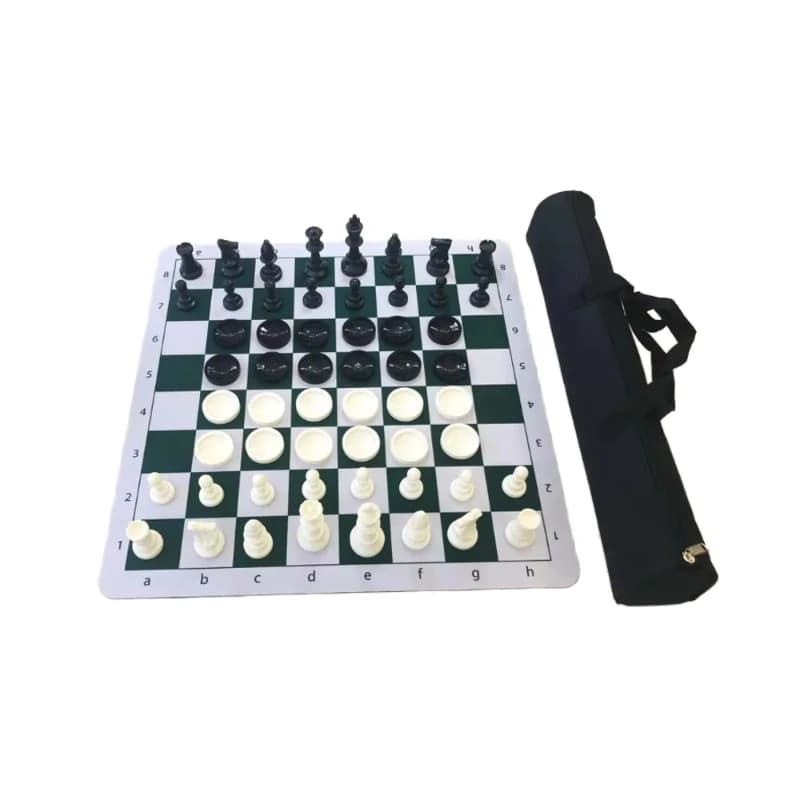 Set di scacchi portatile con borsa portaoggetti