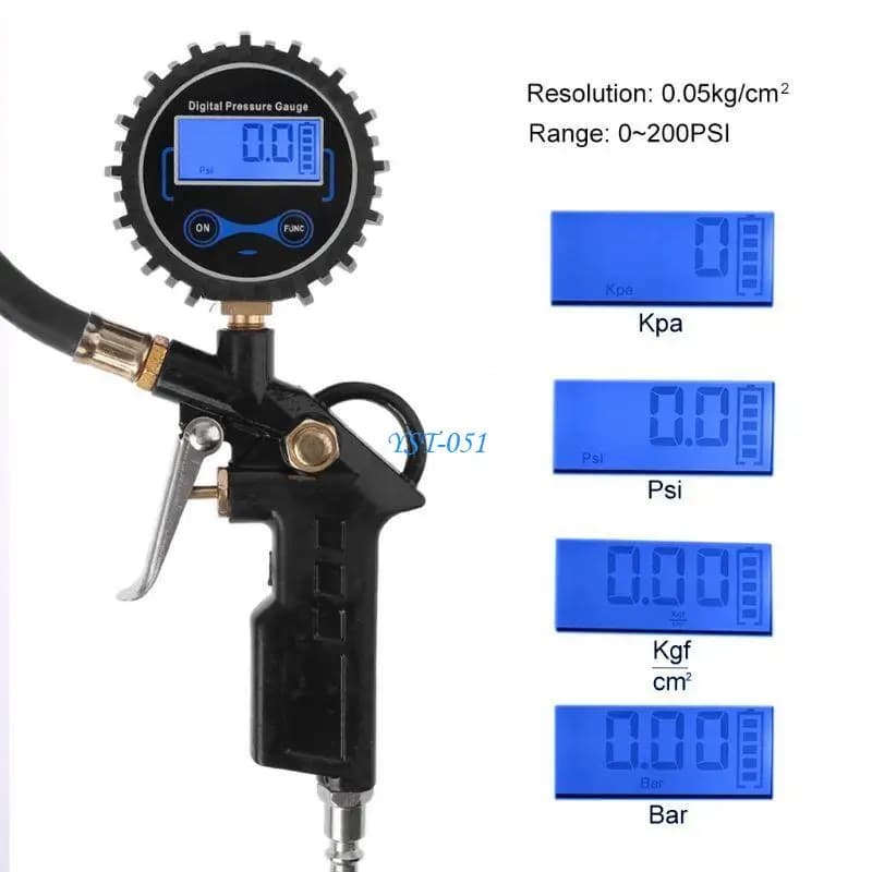 E15A Pneumatico per pneumatici per pneumatici per estensione del manometro LED Gage per deviatore pneumatico con mandrino