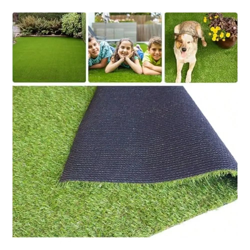 Tappeto in Erba Sintetica 0,8 Pollici Altezza Pelo 4FTx10FT per Interni ed Esterni con Fori di Drenaggio, Tappetini in Erba Finta, Tappeto Erboso, Tappetino in Erba