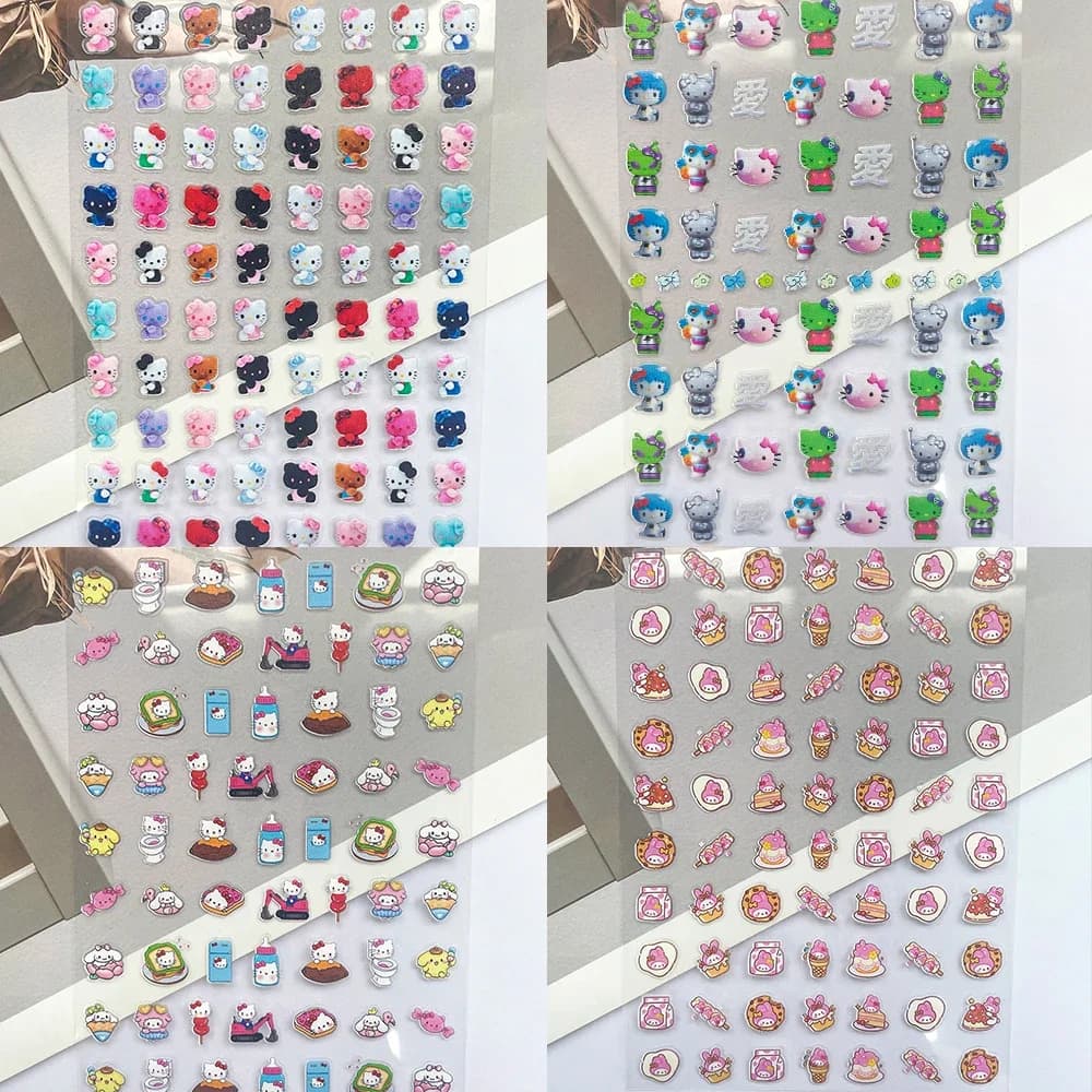Wall decals Kawaii Y2k Hellokitty, Mini Poster, Decorations for Nails, Waterproof, Customized, for Cover Telephone, Cups, Keyboards, Gift for Friends