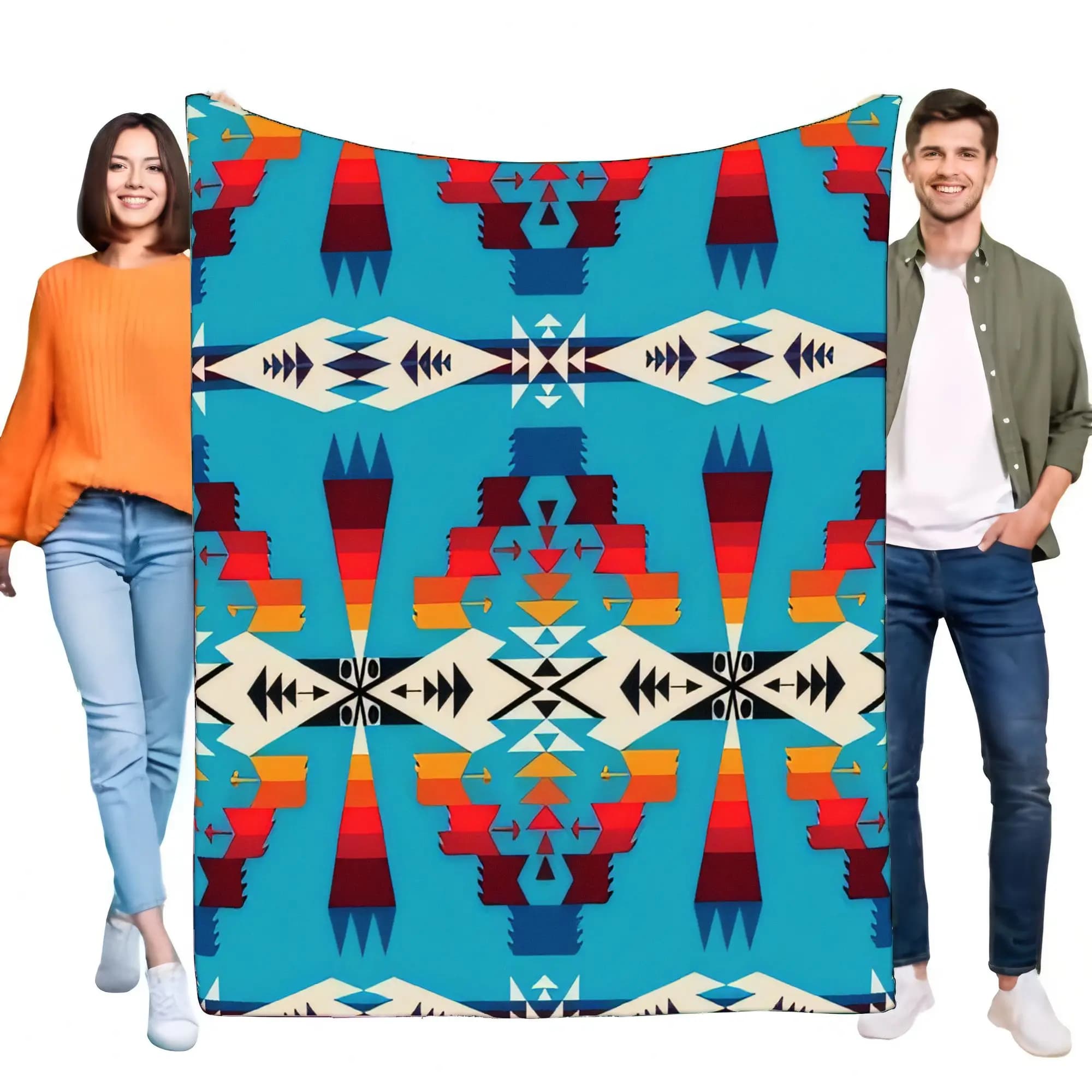 Coperta morbida con motivo azteco per la decorazione domestica, copridivano letto leggero e accogliente, perfetta per divano, regalo unico per compleanni o