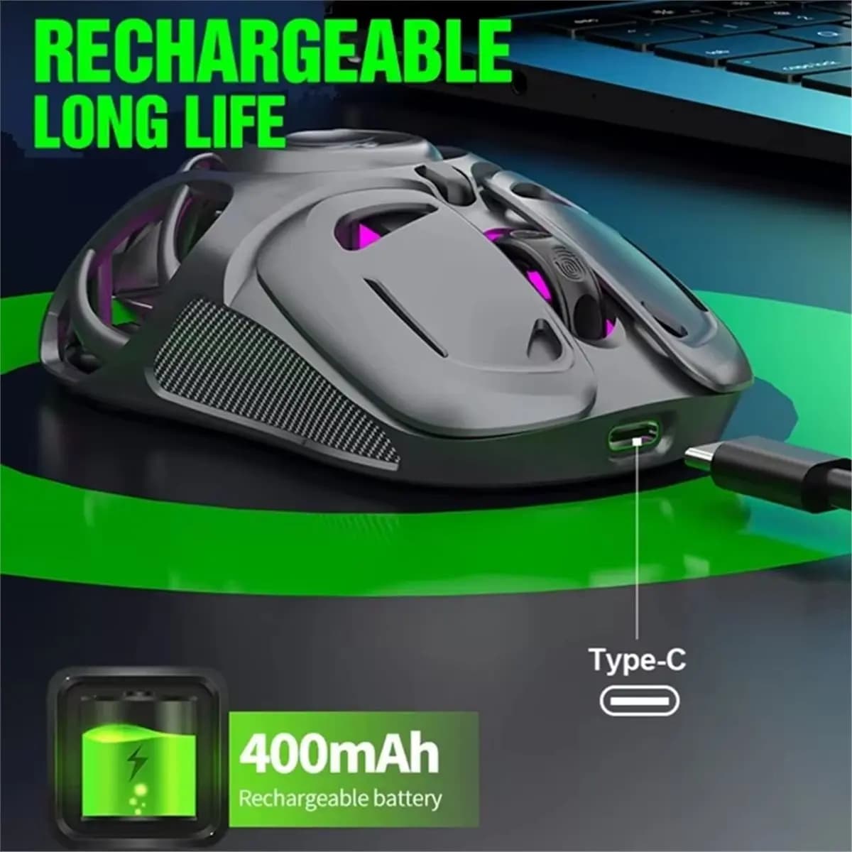 [VALUE PACK]Bluetooth Wireless Mouse Tri-Mode BT/2.4G/Wired 10000 DPI 1000Hz Universal Gaming Mouse for Android IOS PC Laptop A