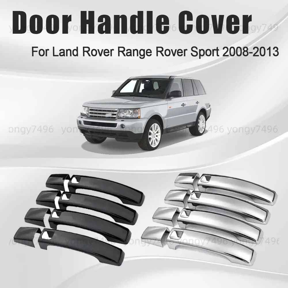 Car Upgrade Glossy Black Chrome Silver Door Handle Cover For Land Rover Range Rover Sport 2008 2009 2010 2011 2012 2013 Stickers