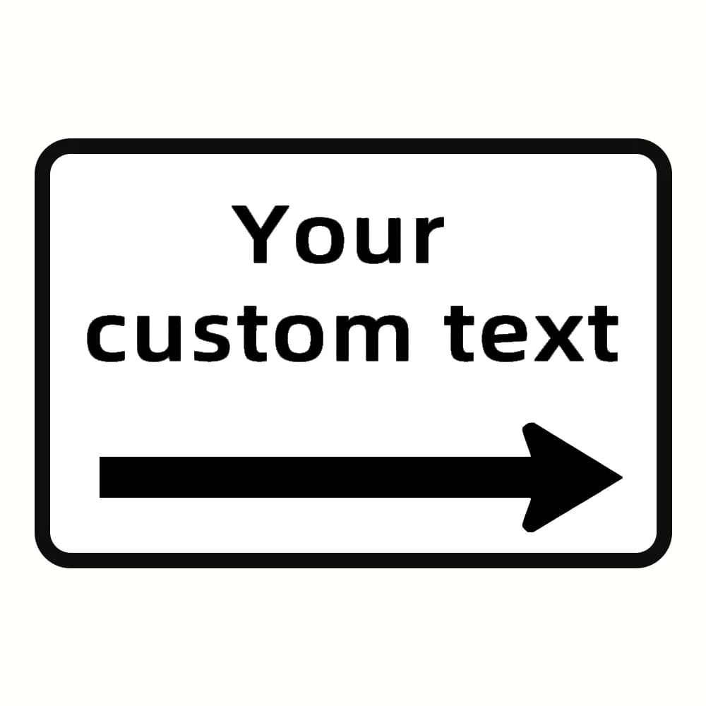CIFbuy Custom Text Metal Sign,White Right Arrow Direction Wall Decor (Only For Decoration)