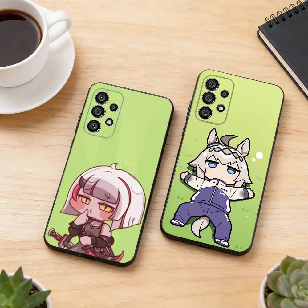 Custodia per telefono Game T-Trickcal C-Chibi Go in silicone morbido nero per Samsung S25, S24, S21, S22, S23, S30, Ultra, S20, Plus, Fe, Lite