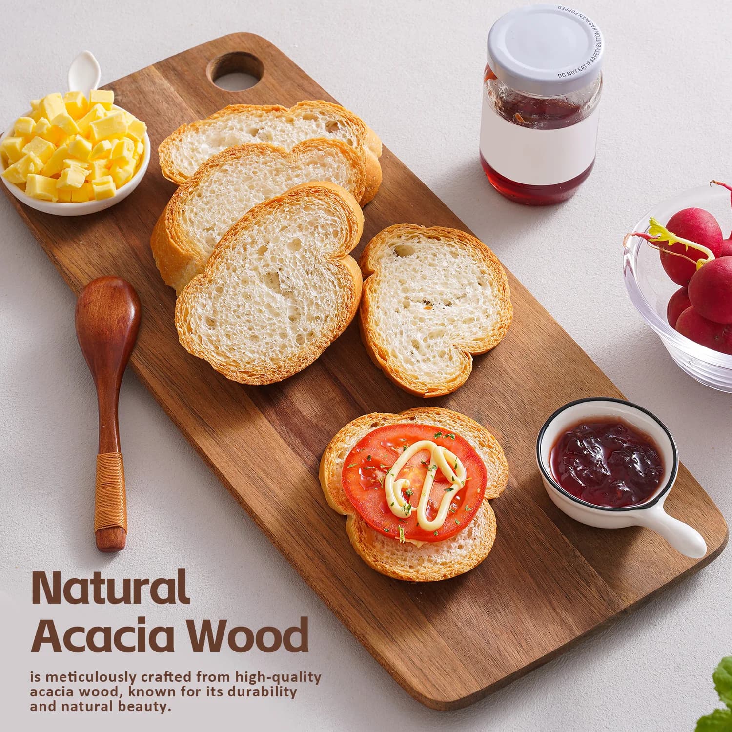 Acacia wood cutter for kitchen Large wooden cutter Sauce cutter, Meat cuts, cheese, fruit