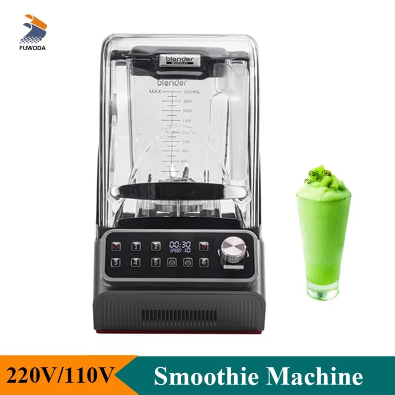 2L Commercial Smoothie Blender, Ice Blender, Succhi and Milkshake, Electric Blender with Stainless Steel Blade