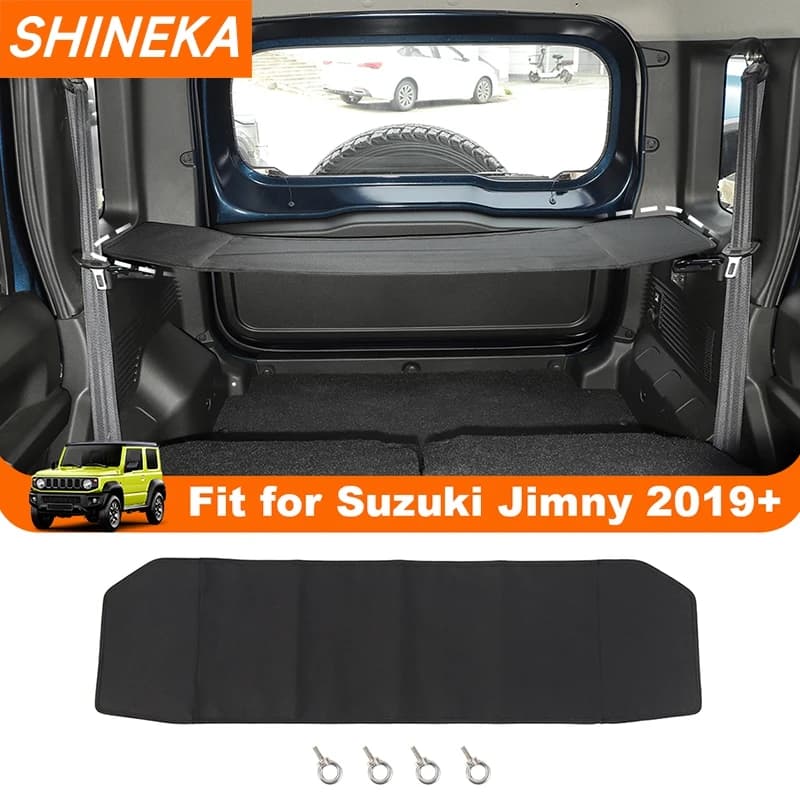 SHINEKA Baule Posteriore Tenda Copertura Sacchetto di Immagazzinaggio Net Organizer per Suzuki Jimny 4 Porte 2019 Up Stivaggio Riordino Accessori Interni