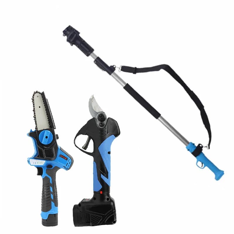 Battery in two pieces Saw without 5" brushes or electric shears with extension rod, battery chain saw with automatic oil pump