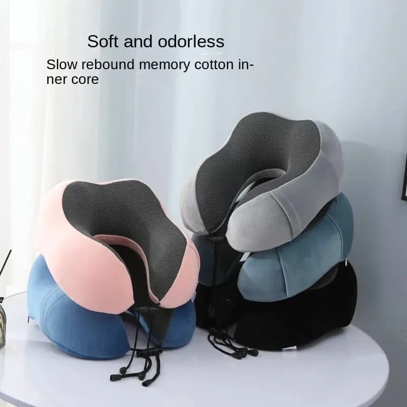 Back Lento Travel Bearing, U Shaped Knit Support, Piston Bearing, Memory Foam Air Travel Bearing with Cartoon Drawings