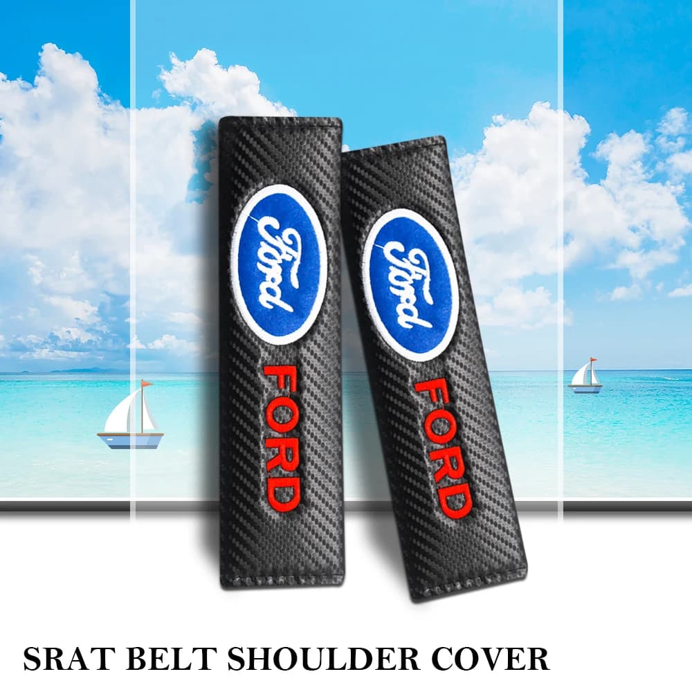 2Pcs Car PU Leather Seat Belts Cover Pad For Ford Focus mk2 mk3 Shoulder Protection Fiesta mk7 Ranger Auto Tuning Accessories