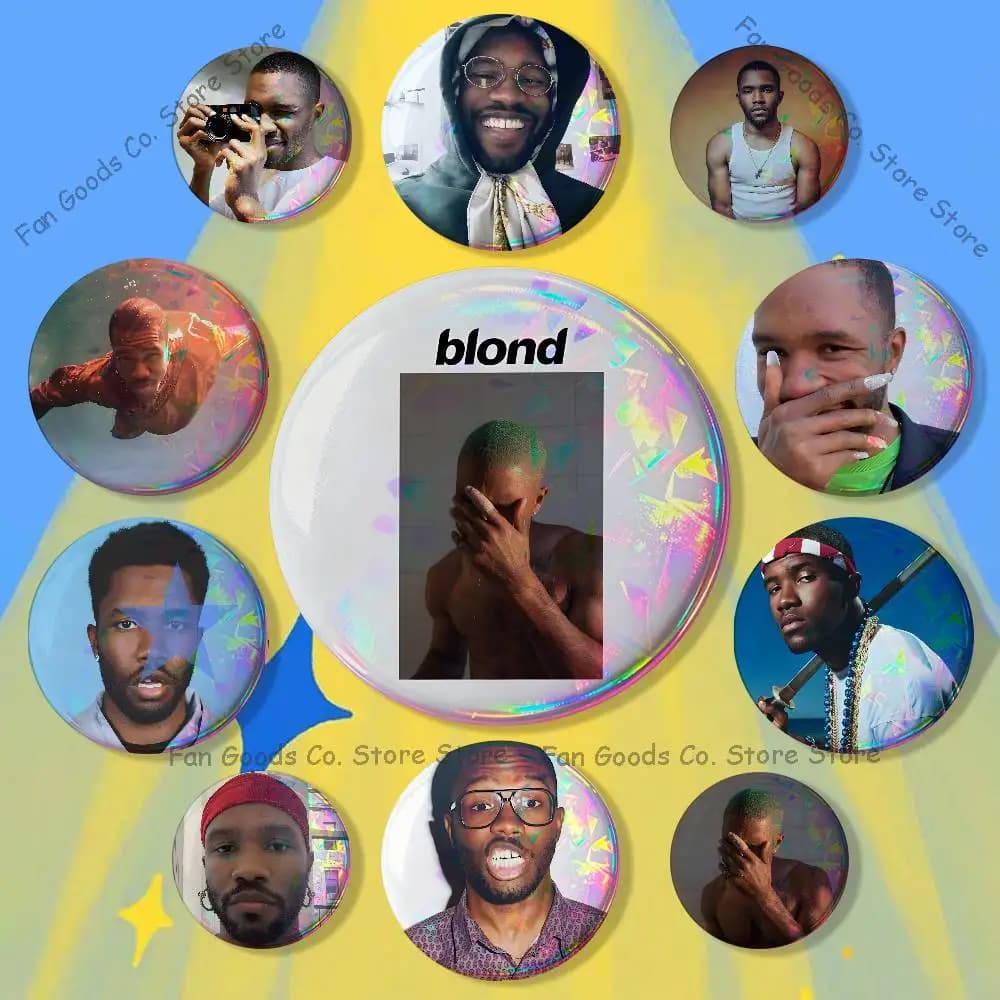Spilla smaltata rotonda con personaggi divertenti Blond F-Frank Singer O-Ocean, accessorio di moda per borsa o zaino
