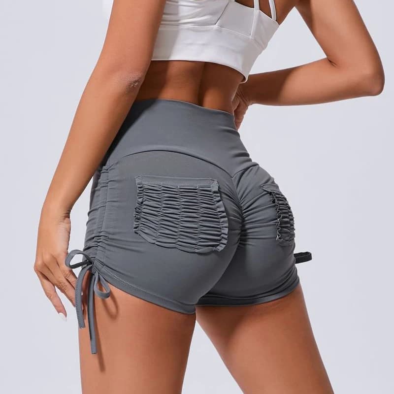 2024 scrunch shorts with scrunch pocket for women Cycling Jogging Fitness High waist Push Up gym shorts Women's yoga shorts