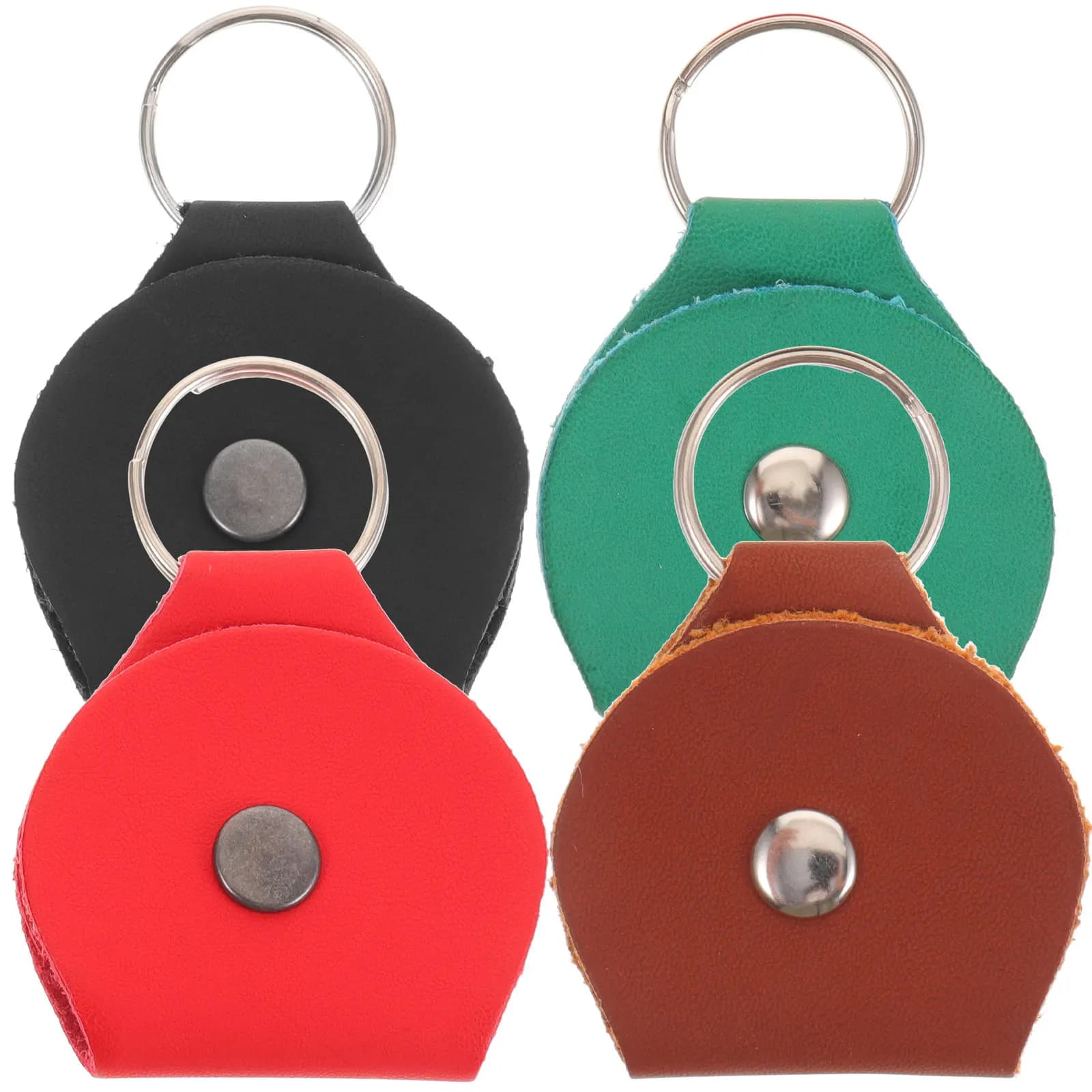 Set di 4 Portaplettro Portachiavi Multifunzione, Custodia Impermeabile in PU per Plettro, Clip per Accordatura e Plettri per Chitarra