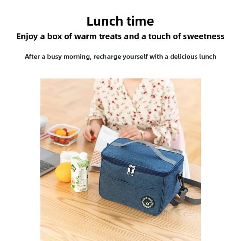 Borsa termica portatile per il pranzo con scomparto per il riso, borsa per il pranzo in tessuto Oxford ispessito, borsa Bento per picnic e lavoro