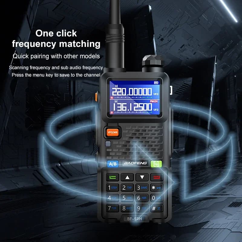 Baofeng walkie talkie UV5RH 15W, frequenza di replica wireless a sei bande, 999CH, ricetrasmettitore USB, HAM, 50KM