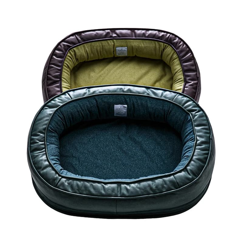 2024 Nuovo Letto per animali domestici in schiuma premium ortopedico impermeabile Memory Foam Letto ovale per cani e gatti Letto ortopedico per cani anti-ansia