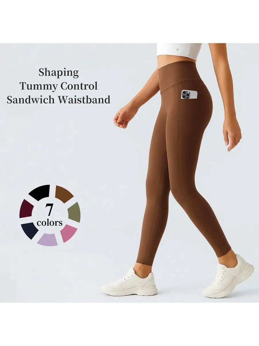 Women's Lightweight Autumn/Winter Yoga Leggings With Side Pockets - Slimming, Shaping & Butt-Lifting Fit, Perfect For Workouts