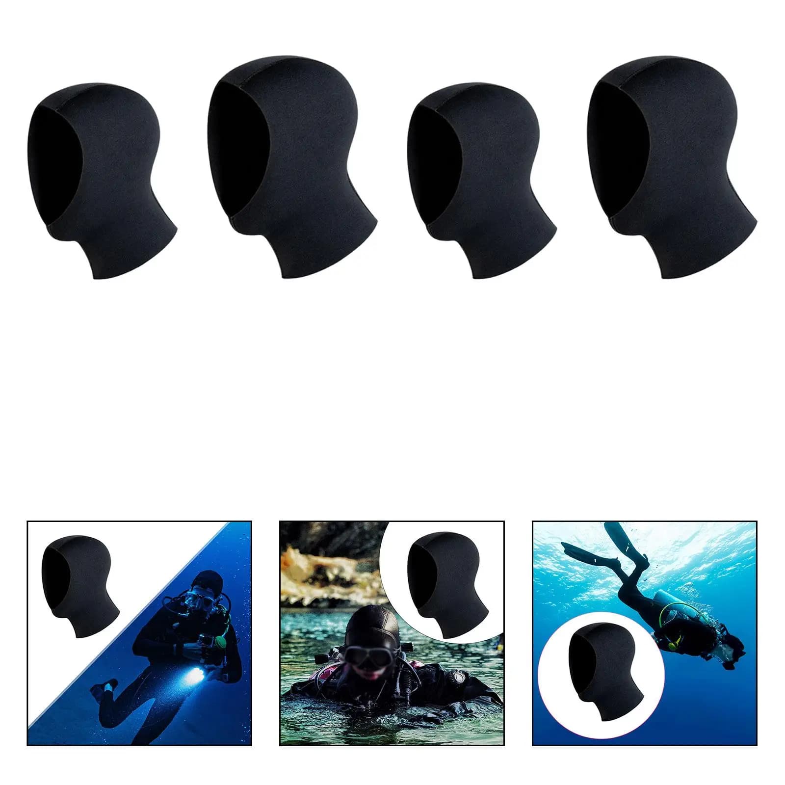 Cappuccio da Immersione in Neoprene, Termico e Antiscivolo per Snorkeling, Vela e Pesca Subacquea