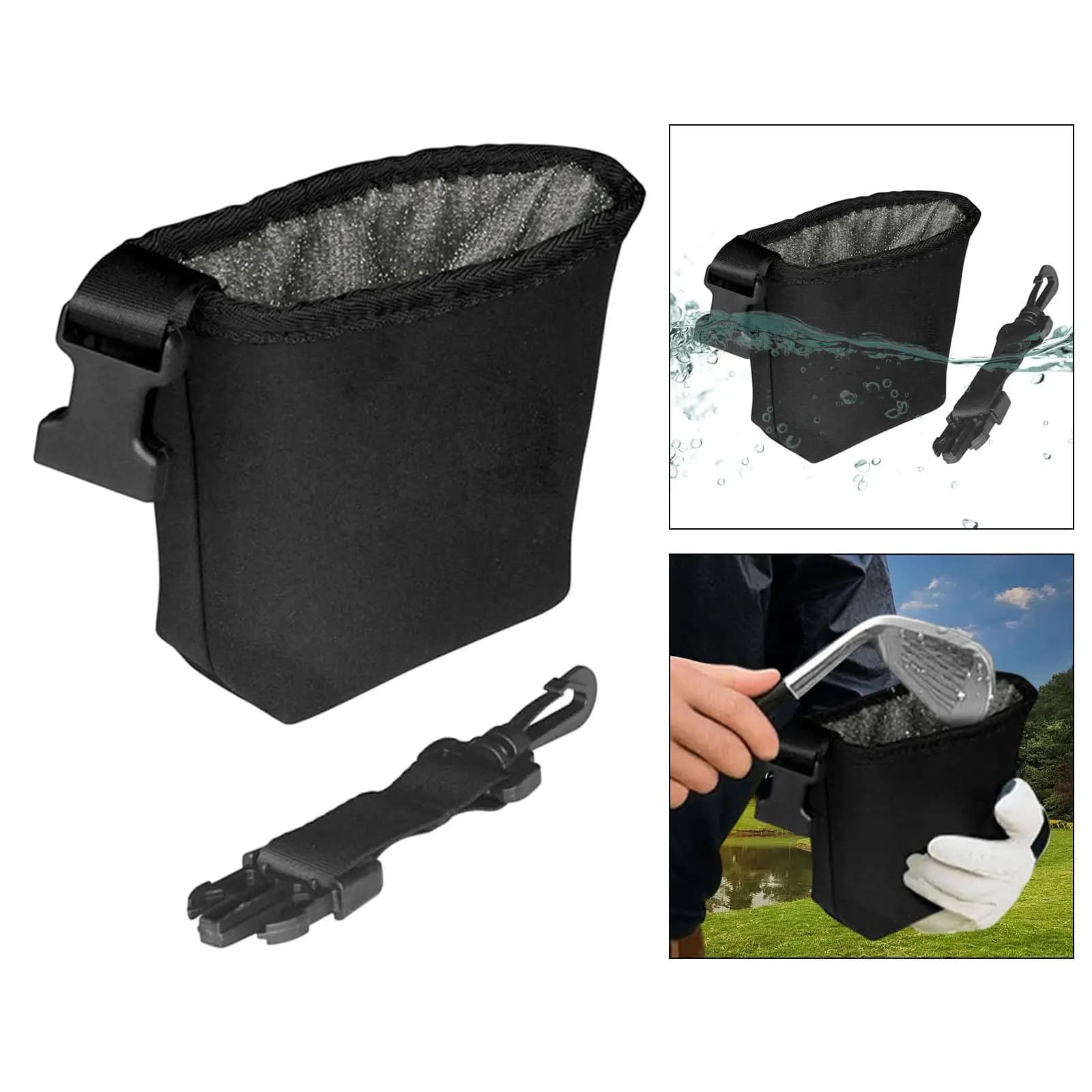 Borsa Compatta per la Pulizia delle Mazze da Golf, Sacchetto per Pulire le Palline, Strumento Riutilizzabile Rapido per Accessori da Golf