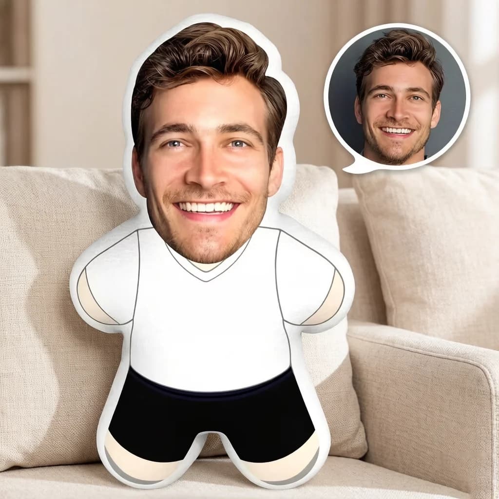 Cuscino Personalizzato a Forma di Corpo con Foto, Cuscino per Divano Personalizzato, Ritratto 3D Personalizzato, Essenziale per Viaggi, Miglior Regalo di Compleanno per Coppie